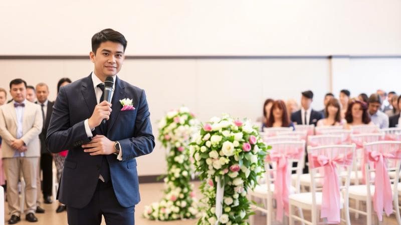 Brother-in-Law of the Groom giving a wedding speech