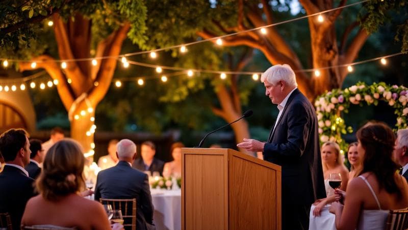 Mentor of the Groom giving a wedding speech