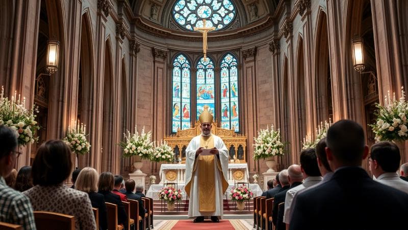 Religious leader delivering a wedding speech